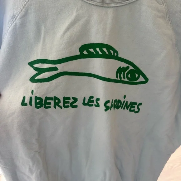 Clare V Light Blue Sardine Sweatshirt - Picture 3 of 9